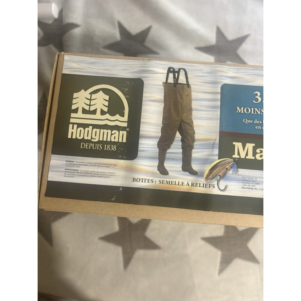 Hodgman Mackenzie Chest Waders Mens 10 Brown Nylon PVC Bootfoot Fishing Hunting